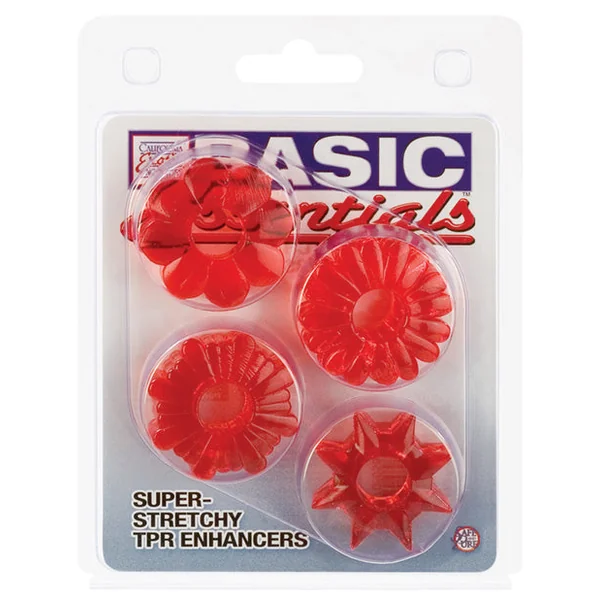 Basic Essentials Rings - Red Set Of 4