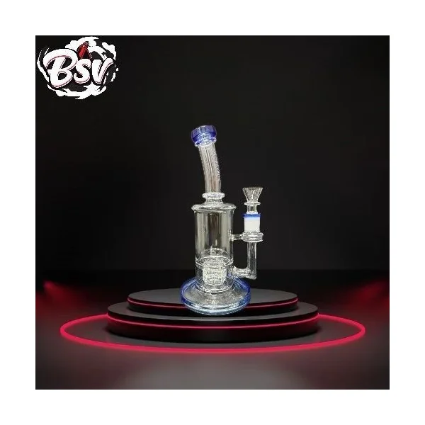 Basic Waterpipe W/ Barrel Bottom Perc And Bent Neck