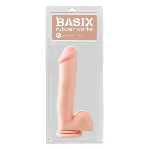 BASIX RUBBER WORKS 12IN DONG W/SUCTION FLESH