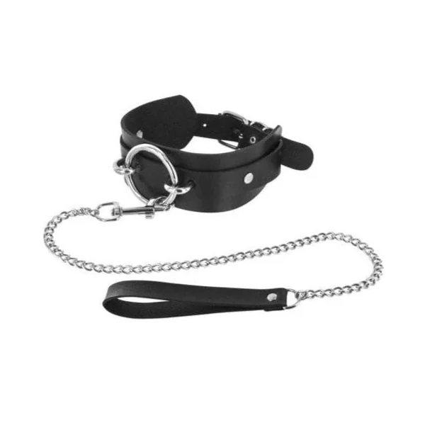 BDSM Belonging Collar with Lead - FetishTentation | Large, Adjustable & Sexy