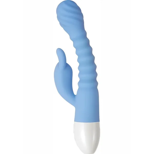 Bendy Bunny Rechargeable Silicone Dual Motor Rabbit Vibrator – Blue
