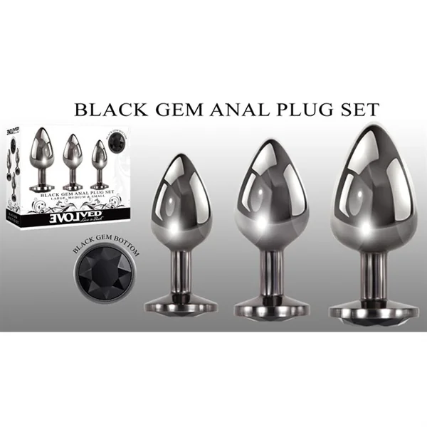Black Gem Anal Plug Set by Evolved