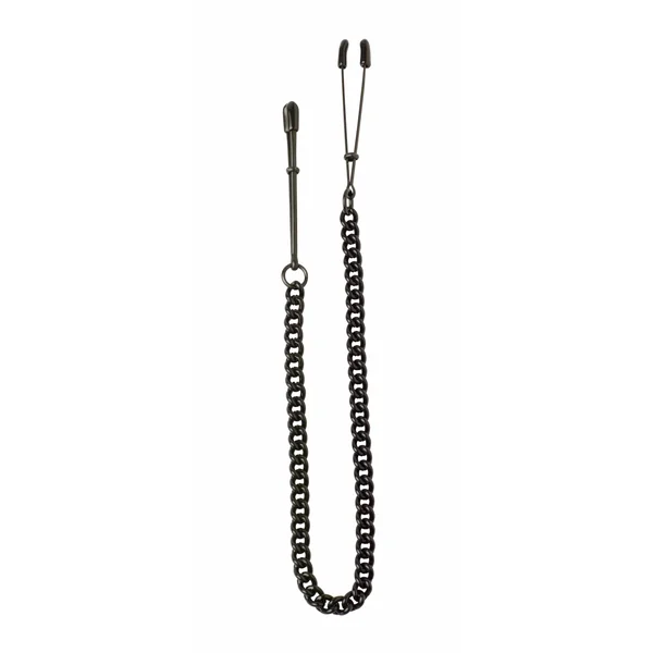 BLACK TWEEZER CLAMP W/LINK CHAIN