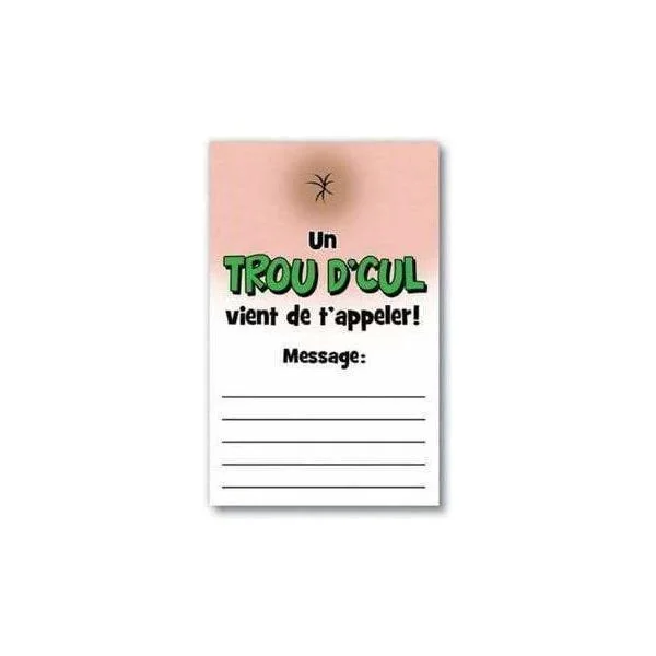 Block Notes - French - Un trou d'cul...