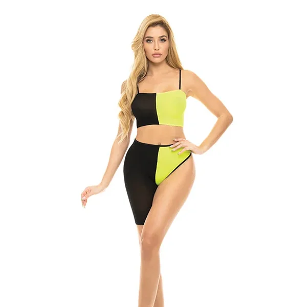 Block You Out Bandeau Set Black/Yellow One Size