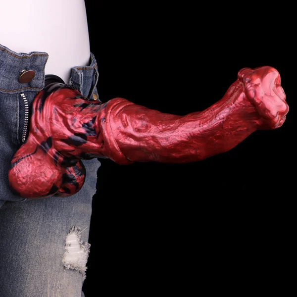 Blood Red Silicone Fantasy Horse Cock – 10 inch Monster Dildo Female Vaginal Masturbator