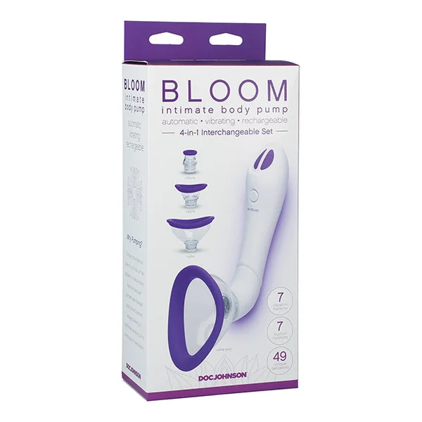 Bloom Intimate Body Automatic Vibrating Rechargeable Pump - Purple-white