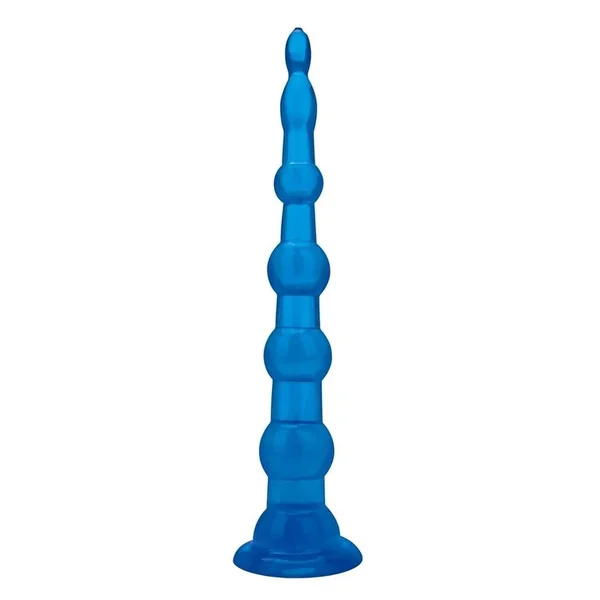 Blue Line Anal Beads with Suction Cup 8.5in – Blue