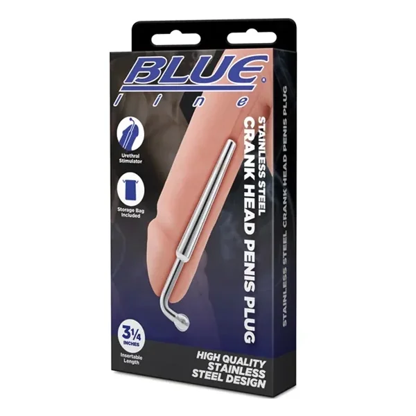 Blue Line Stainless Steel Crank Head Penis Plug