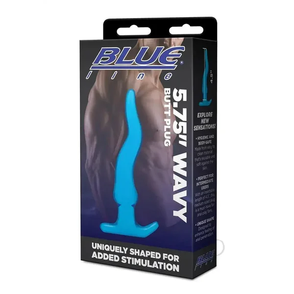 Blue Line Wavy Butt Plug