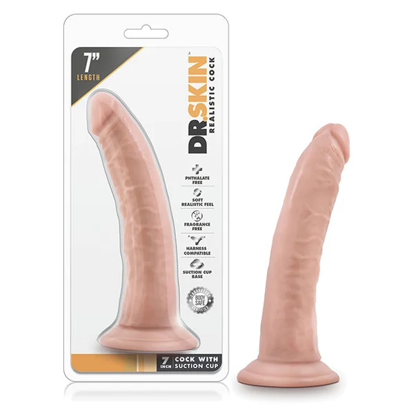 Blush Dr. Skin 7" Cock w/Suction Cup - Vanilla