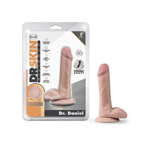 Blush Dr. Skin Silicone Dr. Daniel 6" Dildo W/balls