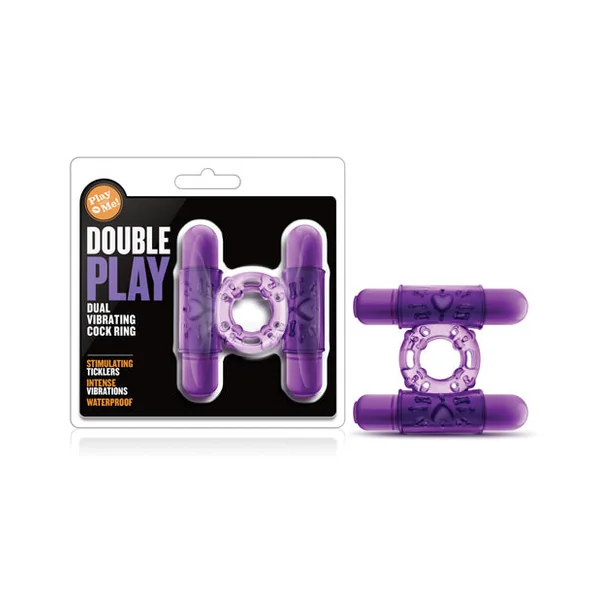 Blush Play With Me Double Play Dual Vibrating Cockring - Purple