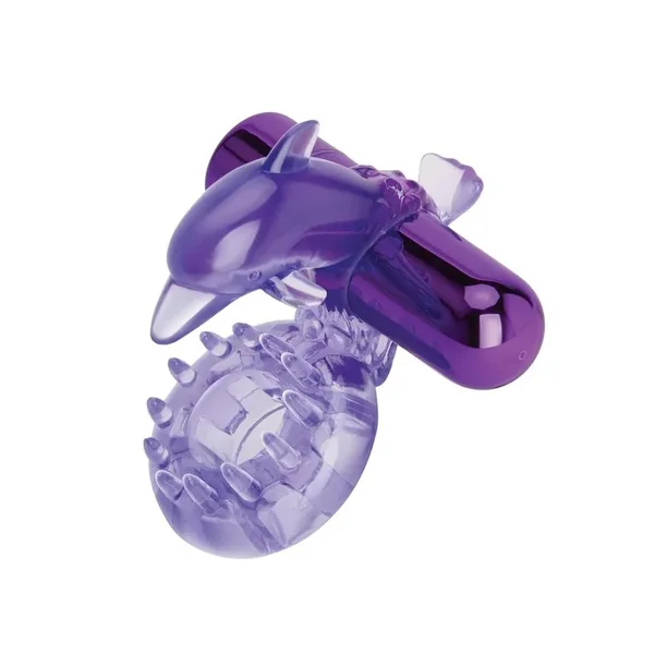 Bodywand Rechargeable Silicone Dancing Dolphin Ring – Purple