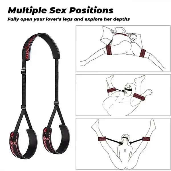 Bondage Restraint Kit - Adjustable Handcuffs & Ankle Cuffs for Adults, Soft Bedroom Ties