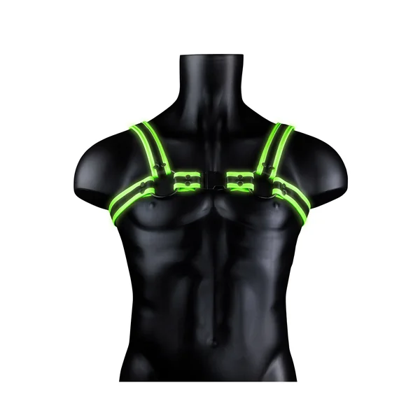 Bonded Leather Buckle Harness - Large/xlarge - Glow in the Dark