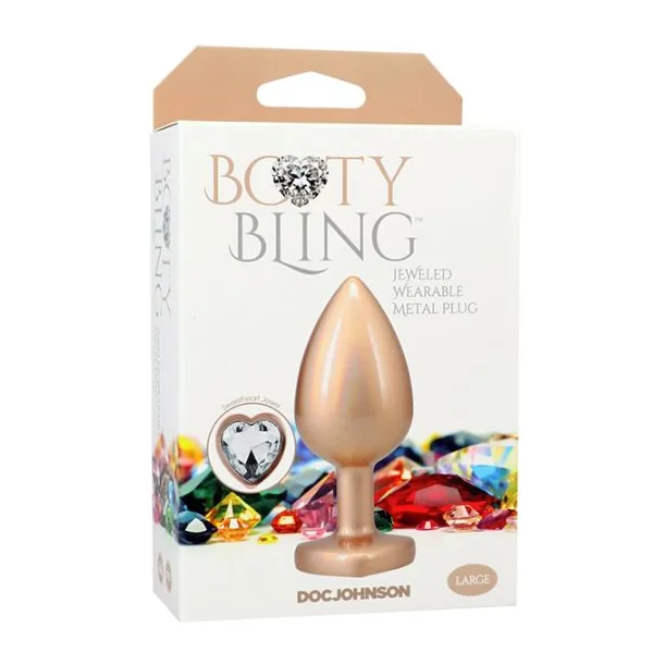 BOOTY BLING HEART DIAMOND JEW/ METAL PLUG L/GOLD