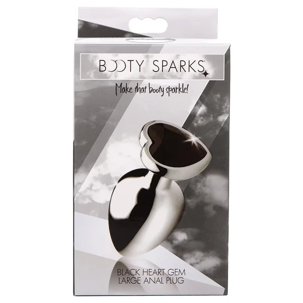 Booty Sparks Black Heart Gem Anal Plug - Large