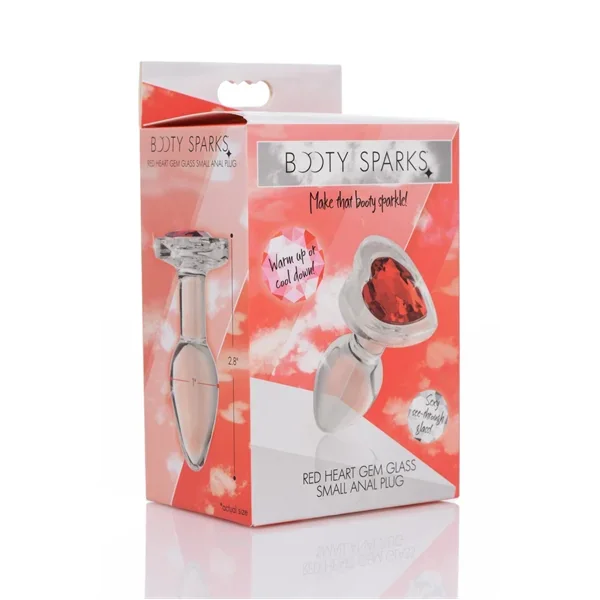 Booty Sparks Red Heart Gem Glass Anal Plug – Small