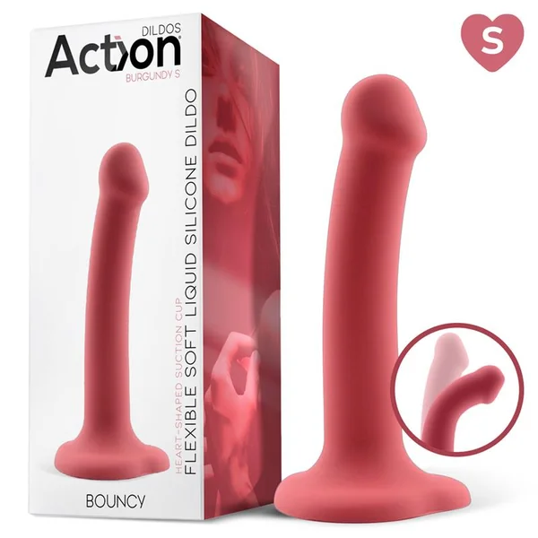 Bouncy Liquid Silicone Dildo Hiper Flexible 6.5 – 16.5 cm Size S Burgundy
