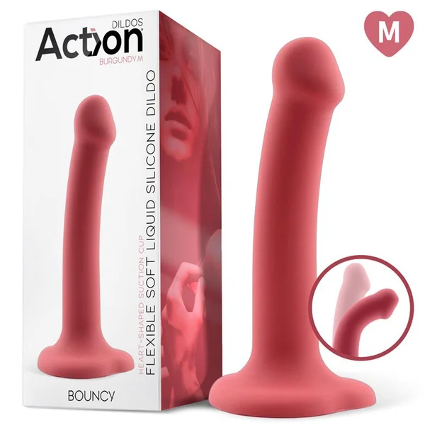 Bouncy Liquid Silicone Dildo Hiper Flexible 7 – 18 cm Size M Burgundy