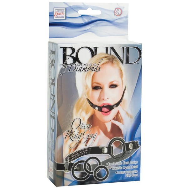 Bound by Diamonds Open Ring Gag - Black