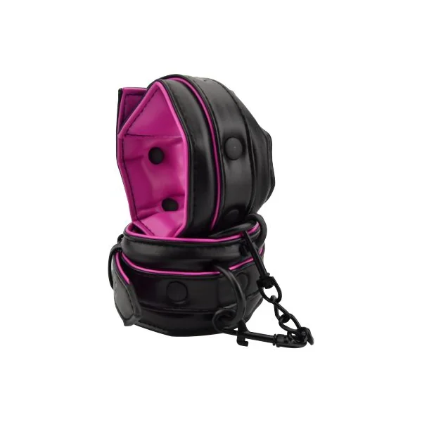 Bound to Please Pink & Black Wrist Cuffs