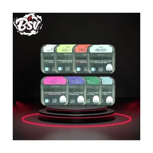 Boutiq Snack Pack Live Diamonds THCA PreRolls 5ct Strawberry Tro