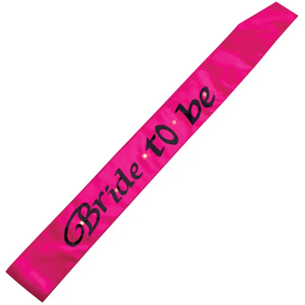 Bride to Be Hot Pink Flashing Hen's Night Party Sash