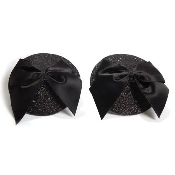 Burlesque Pasties Glitter & Satin Bow