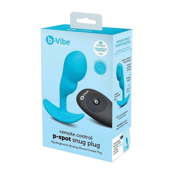 B-Vibe Remote Control P-Spot Snug Plug - Blue