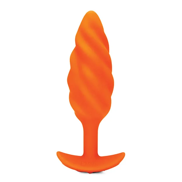 B-vibe Swirl Texture Vibrating Plug X Zoe Ligon - Orange