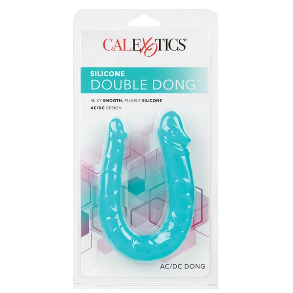 CalExotics Silicone Double Dong AC/DC Dong - 12" Teal