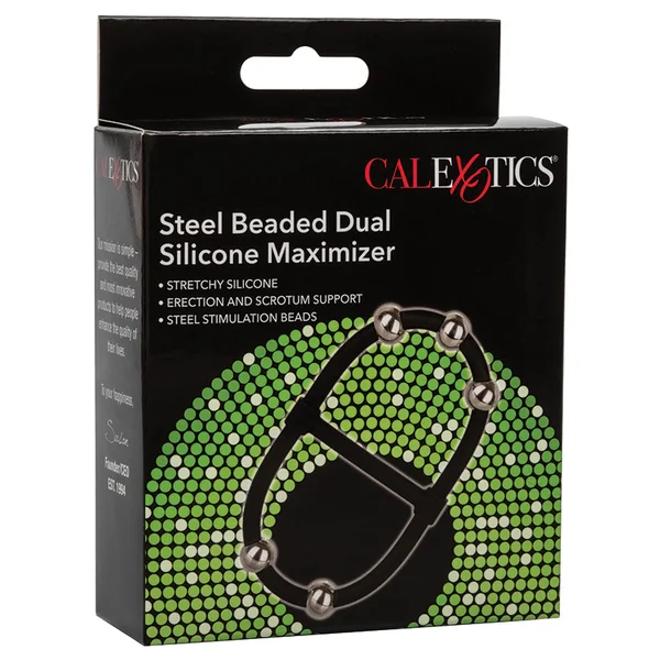 CalExotics Steel Beaded Dual Silicone Maximizer Ring