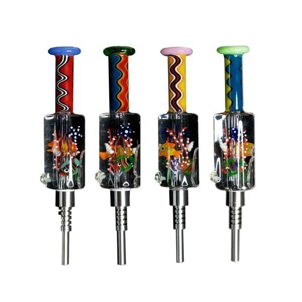 Cheech CH-1050 Glycerin Glass Honey Straw With Strew On Top