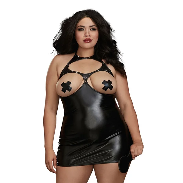 CHEMISE & PADDLE DMD BLACK QUEEN O/S