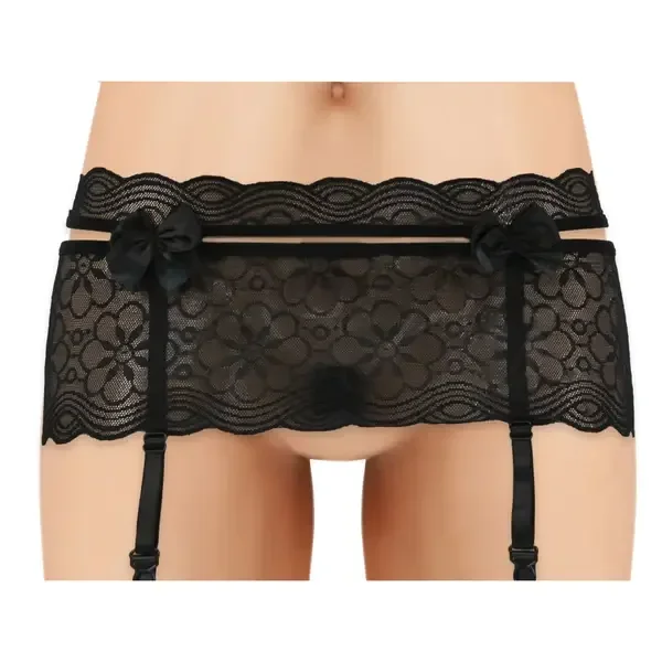 Cherry Wear – Lace Garter Belt – Black