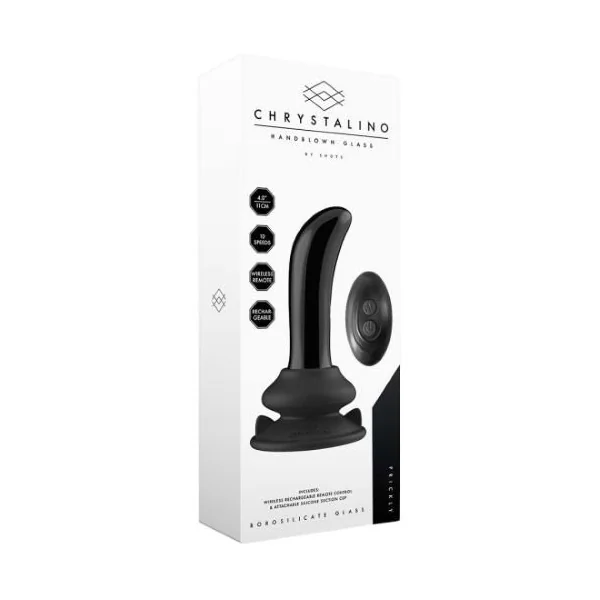 Chrystalino Hand Blown Smooth Glass G-Spot Vibrator Prickly