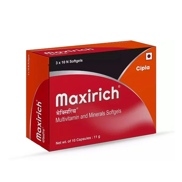CIPLA MAXIRICH MULTIVITAMIN & MINERALS SOFTGEL (10 CAPSULES)