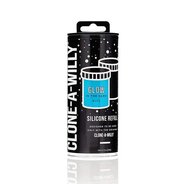 Clone A Willy Silicone Refill Glow In The Dark Blue