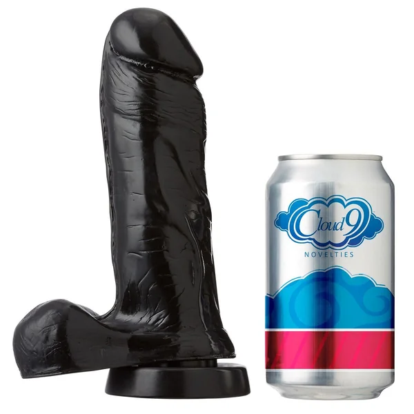 CLOUD 9 DELIGHTFUL DONG-7IN THICK W/BALLS-BLACK