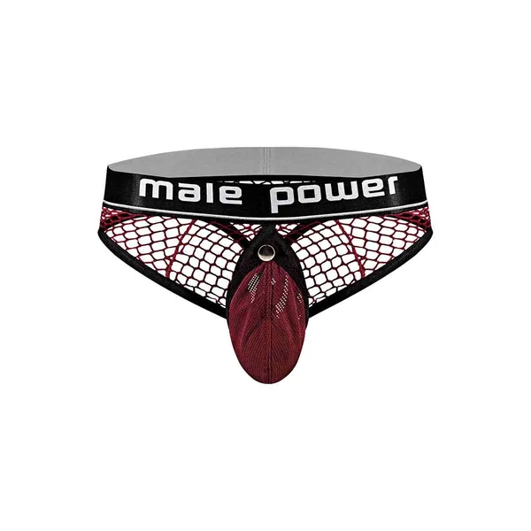 Cock Pit Nte Cock Ring Thong - L/ XL - Burgundy