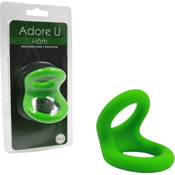 Cock Ring - Adore U - Double Silicone cock Ring - Green