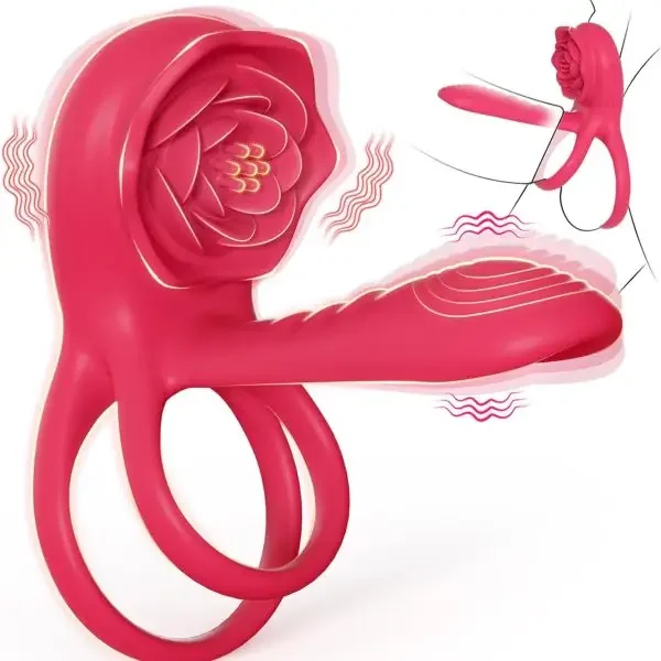 Cock Ring Penis Sleeve Rose Clitoral Stimulator