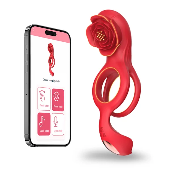 Cock Ring with Rose Clitoral Stimulation