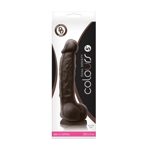 Colours Dual Density 5" Dildo - Dark Brown