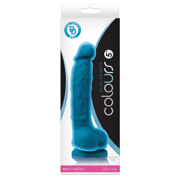 Colours Dual Density Dildo - Blue 5"