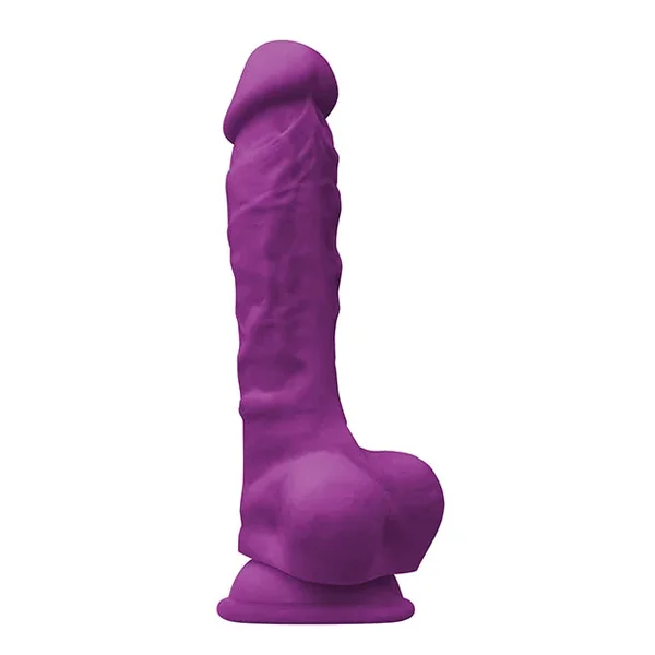 Colours Pleasures 7″ Dong w/Balls & Suction Cup – Purple