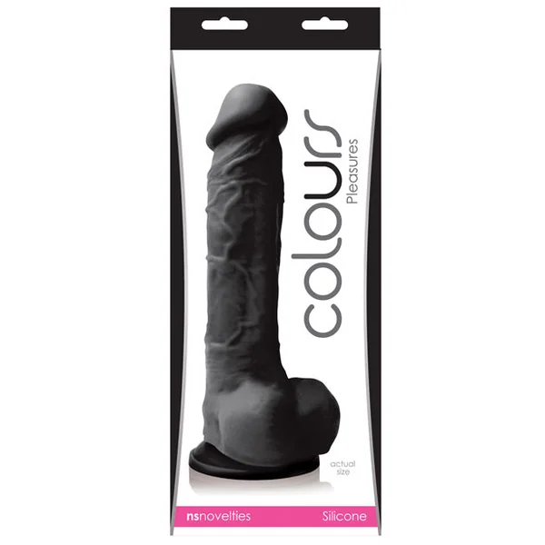 Colours Pleasures 8" Dildo W-suction Cup - Black