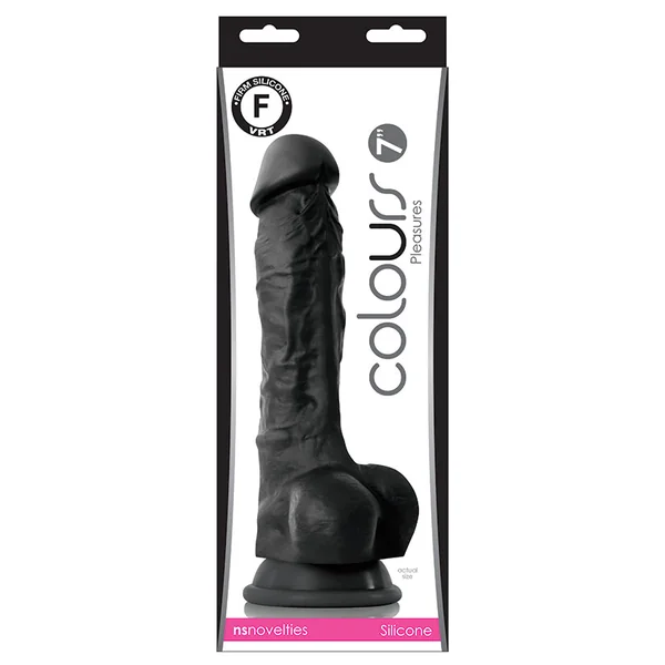 Colours Pleasures Dildo - Black 7"